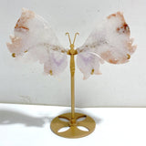 2 Pairs Geode Sakura Flower Agate Butterfly Wing With Stand -Wholesale Crystals