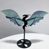 2 Pairs Rainbow Fluorite Flying Dragon Wing With Stand - Wholesale Crystals