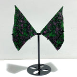 2 Pairs Ruby Zoisite Slab Wing With Stand - Wholesale Crystals