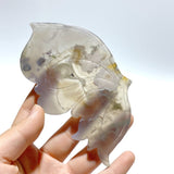 2 Pairs Sakura Flower Agate Butterfly Wing Carving With Stand - Wholesale Crystals