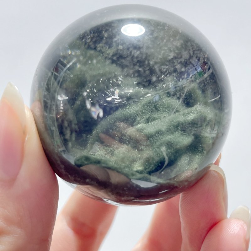 2 Pieces Beautiful Garden Quartz Sphere - Wholesale Crystals