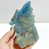 2 Pieces Blue Onyx Flying Dragon Castle Carving -Wholesale Crystals
