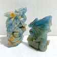2 Pieces Blue Onyx Flying Dragon Castle Carving -Wholesale Crystals