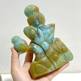 2 Pieces Caribbean Calcite Owl Carving -Wholesale Crystals