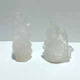 2 Pieces Clear Quartz Flying Dragon Castle Carving - Wholesale Crystals