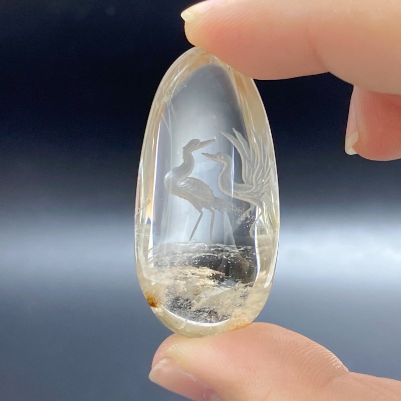 2 Pieces Crane Garden Quartz Inner Scene Carving -Wholesale Crystals