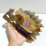 2 Pieces Geode Agate Druzy Nine-tailed Fox Carving 13 -Wholesale Crystals
