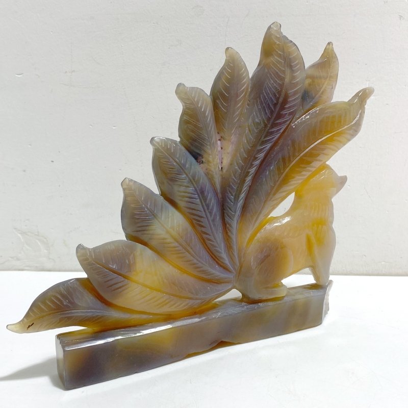 2 Pieces Geode Agate Druzy Nine-tailed Fox Carving 16 -Wholesale Crystals