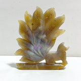 2 Pieces Geode Agate Druzy Nine-tailed Fox Carving 16 -Wholesale Crystals