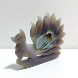 2 Pieces Geode Druzy Agate Nine - tailed Fox Carving 7 - Wholesale Crystals