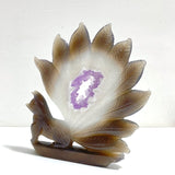 2 Pieces Geode Druzy Agate Nine - tailed Foxes Carving 2 - Wholesale Crystals