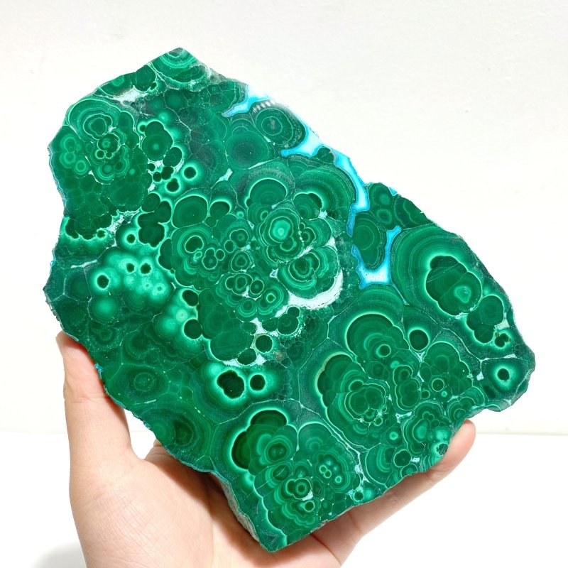 2 Pieces High Quality Beautiful Chrysocolla Mixed Malachite Slab Specimen 3 - Wholesale Crystals