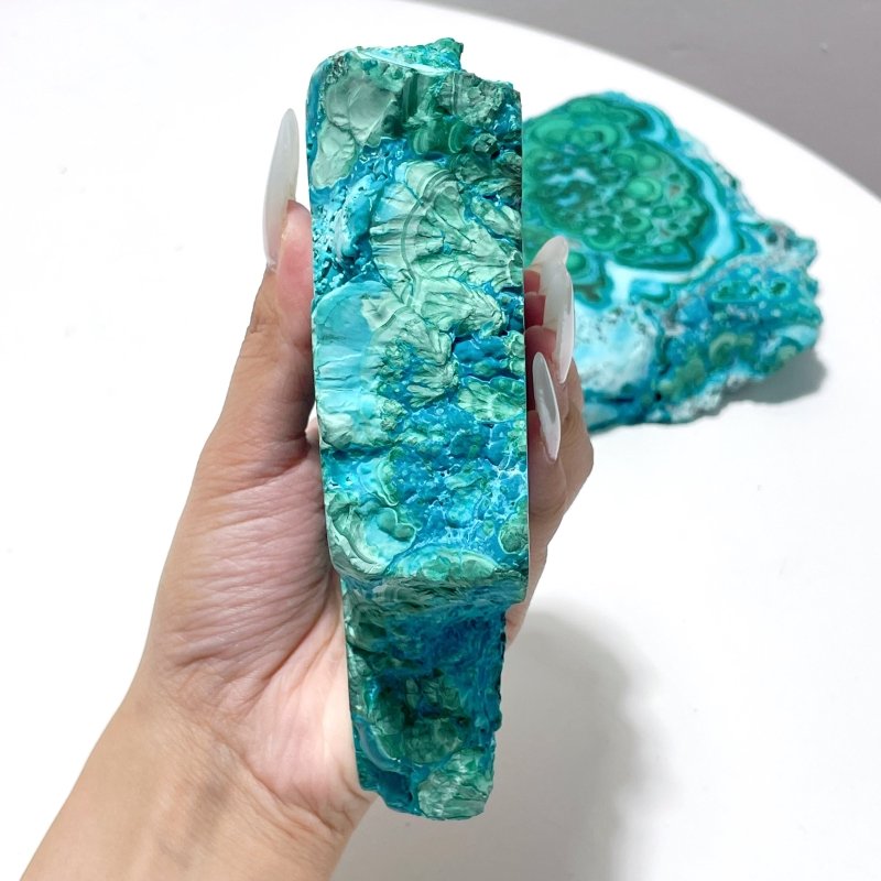 2 Pieces High Quality Beautiful Chrysocolla Mixed Malachite Slab Specimen - Wholesale Crystals