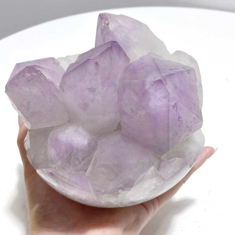 2 Pieces Large Amethyst Cluster Egg Bottom Polished - Wholesale Crystals