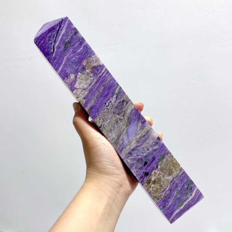 2 Pieces Large Charoite Tower Point For Collection - Wholesale Crystals