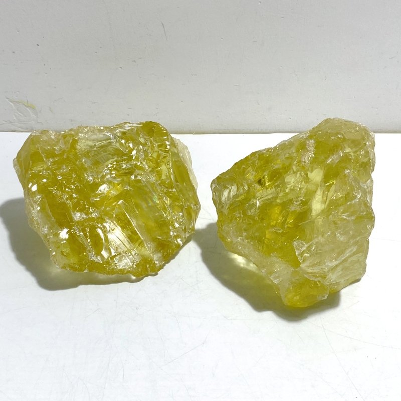 2 Pieces Large Citrine Raw Stone Specimen With Beautiful Rainbow 11 -Wholesale Crystals