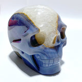 2 Pieces Large Geode Druzy Agate Skull Carving - Wholesale Crystals