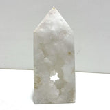 2 Pieces Large Geode Druzy White Moss Agate Four - sided Points - Wholesale Crystals