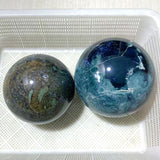 2 Pieces Large Moss Agate Spheres - Wholesale Crystals