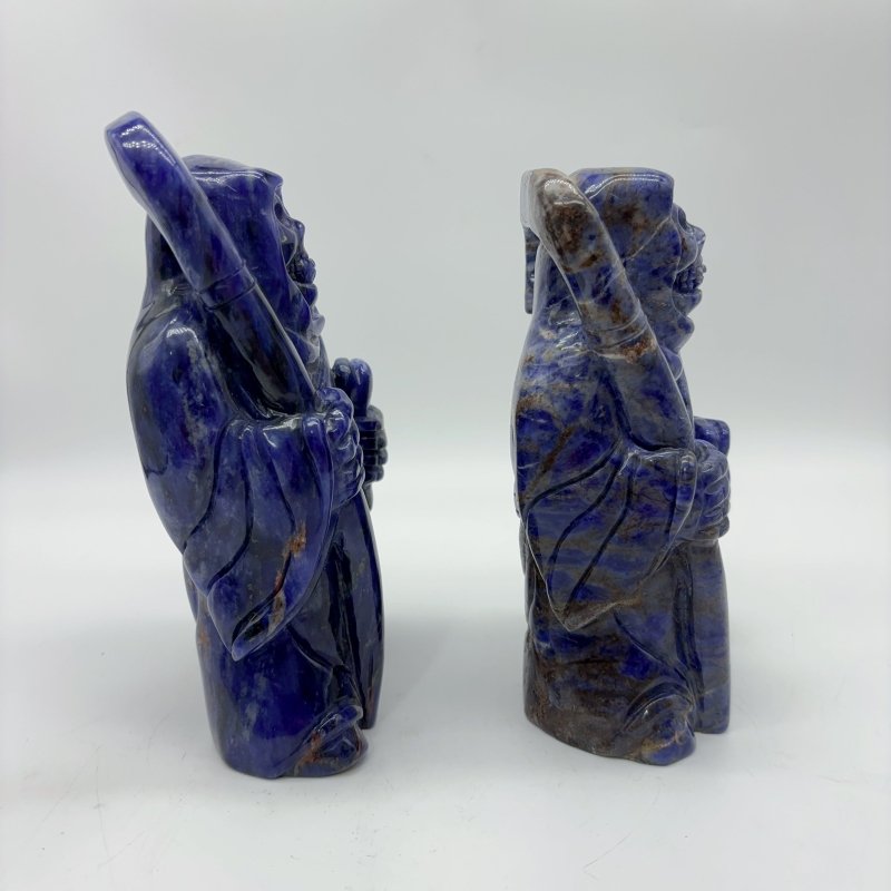 2 Pieces Large Sodalite Grim Reaper Sickle Carving -Wholesale Crystals