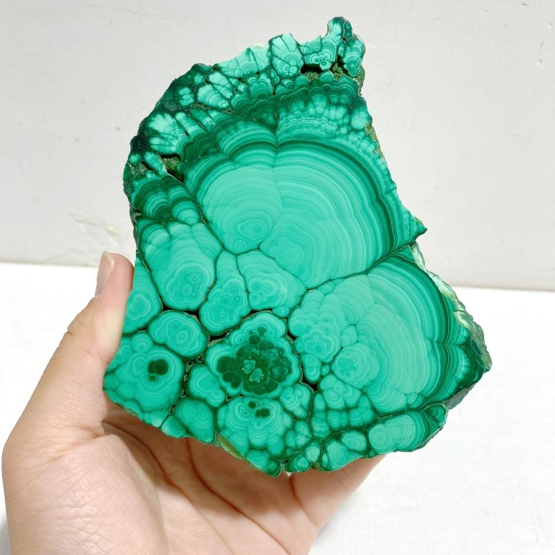 2 Pieces Malachite Raw Bottom With Stand - Wholesale Crystals