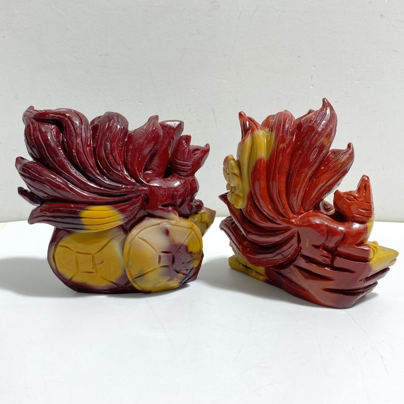 2 Pieces Mookaite Nine-tailed Fox Carving 5 -Wholesale Crystals