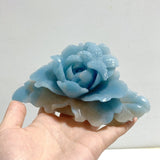 2 Pieces Trolleite Flower & Mandarin Duck Carving - Wholesale Crystals