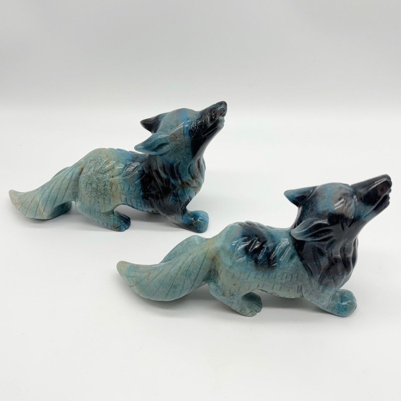2 Pieces Trolleite Stone Wolf Carving -Wholesale Crystals