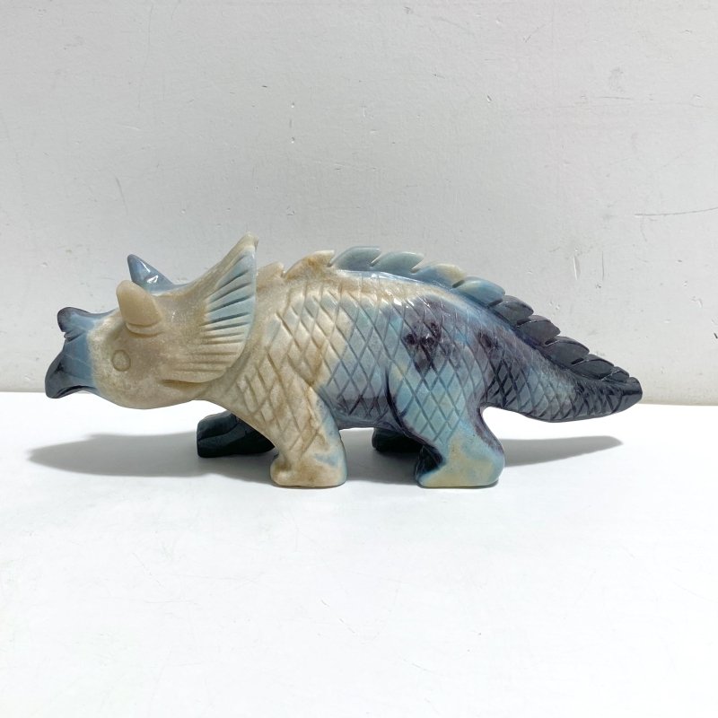 2 Pieces Trolleite Triceratops Three-horned Dinosaur Carving -Wholesale Crystals