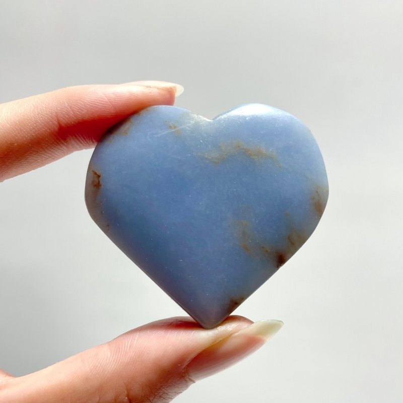 2 Size Beautiful Angelite Heart Wholesale - Wholesale Crystals