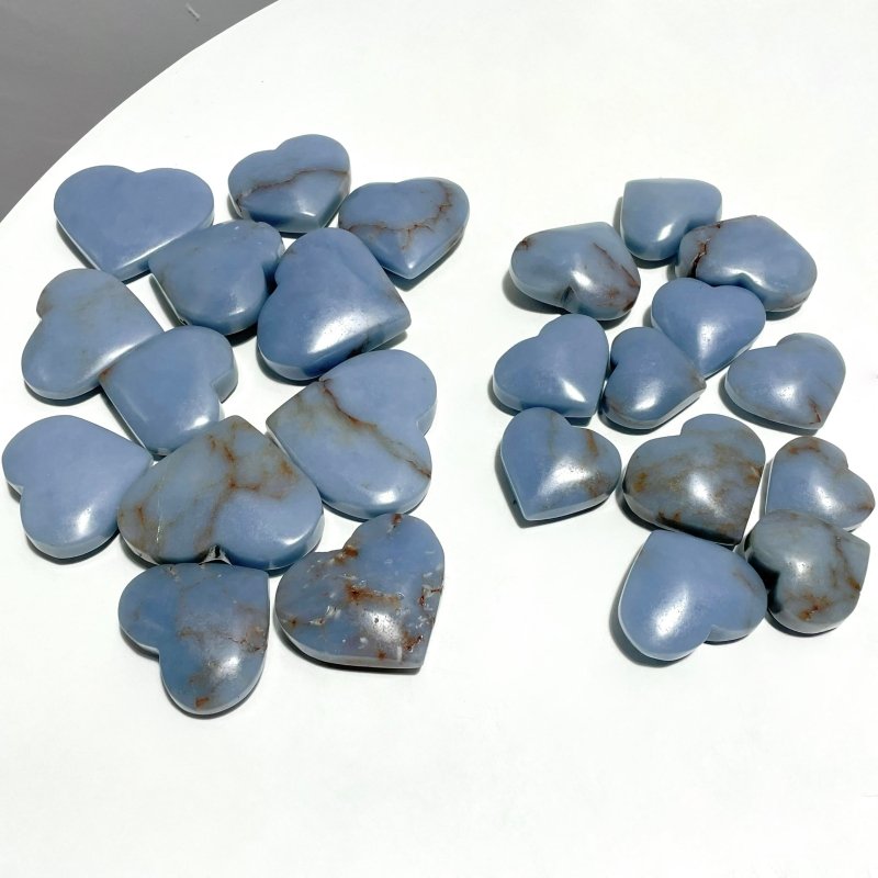 2 Size Beautiful Angelite Heart Wholesale - Wholesale Crystals