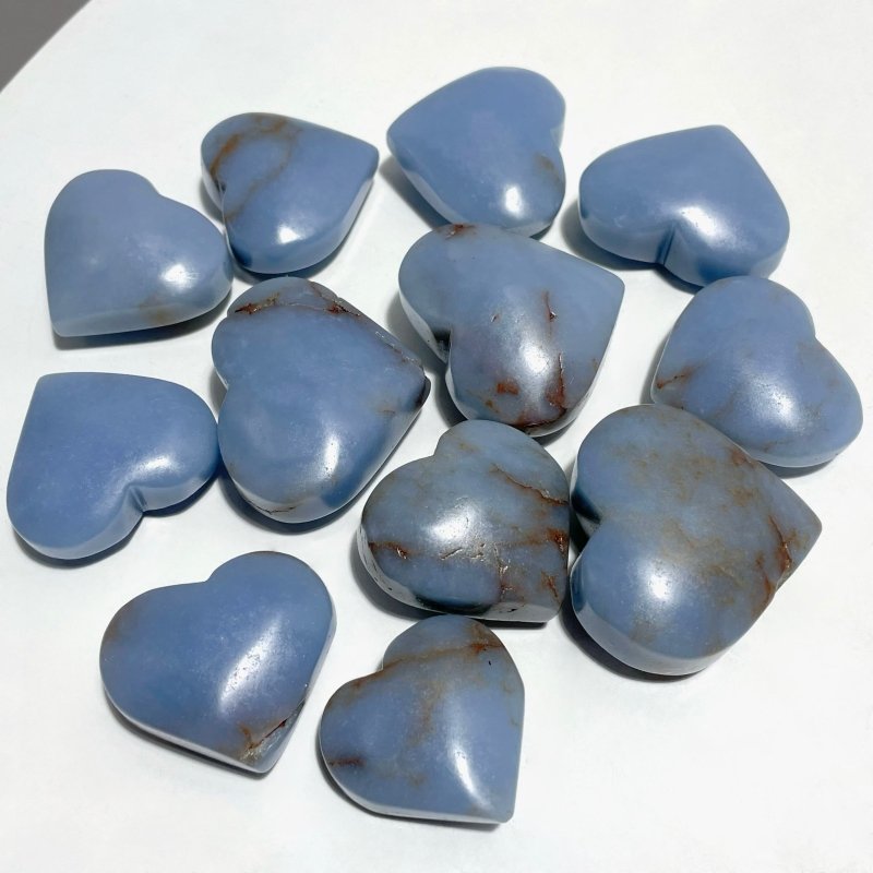 2 Size Beautiful Angelite Heart Wholesale - Wholesale Crystals