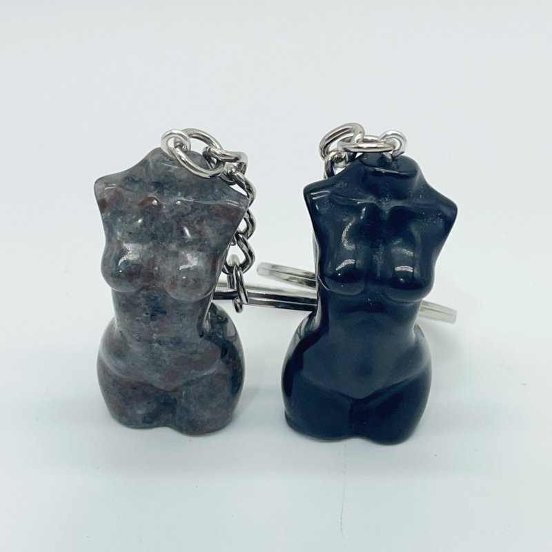 2 Types 4cm Goddess Carving Keychain Yooperlite Obsidian -Wholesale Crystals