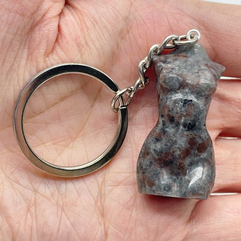 2 Types 4cm Goddess Carving Keychain Yooperlite Obsidian -Wholesale Crystals