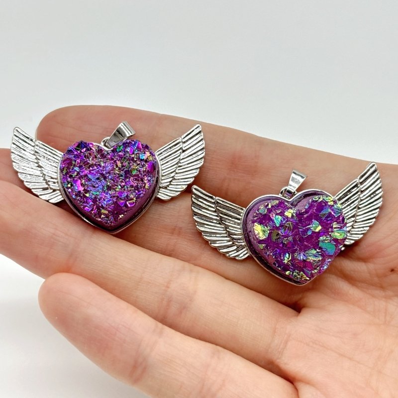 2 Types Aura Cluster Heart Wing Pendant Wholesale - Wholesale Crystals