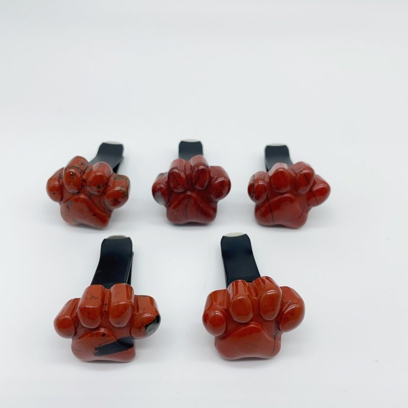 2 Types Cat Paws Moss Agate Red Jasper Crystal Car Air Vent Clips Wholesale -Wholesale Crystals