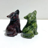 2 Types Wolf Carving Wholesale Green Jade Garnet - Wholesale Crystals