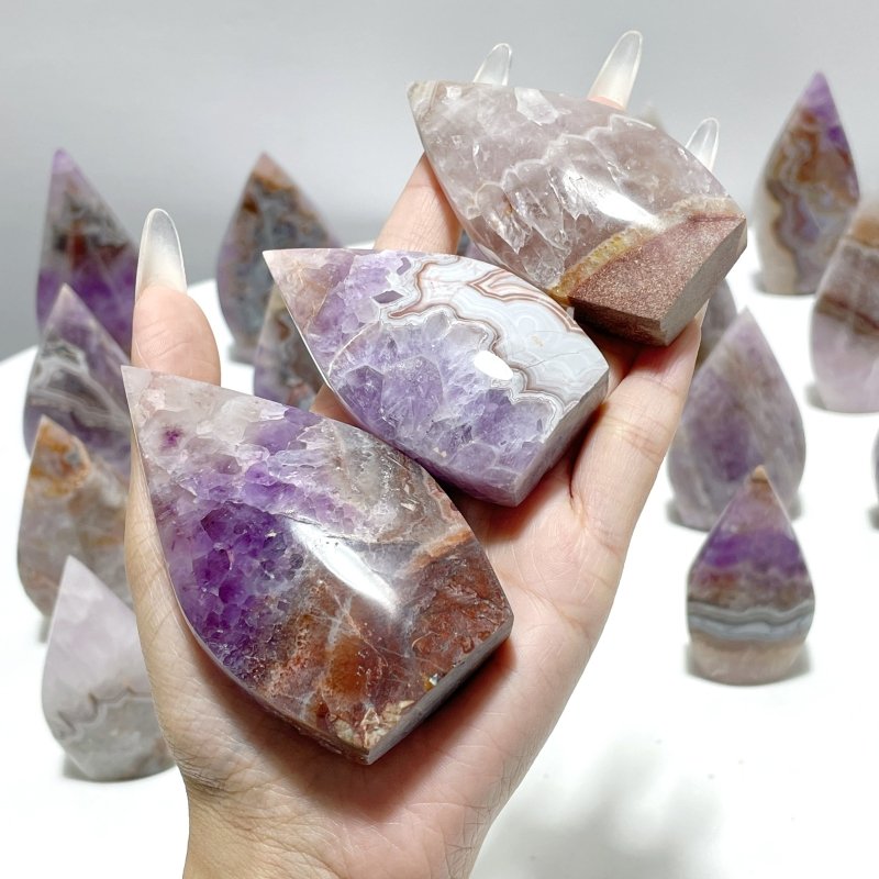 20 Pieces Beautiful Amethyst Mixed Striped Agate Arrow Head - Wholesale Crystals