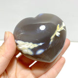 20 Pieces Black Orca Agate Heart 5 - Wholesale Crystals