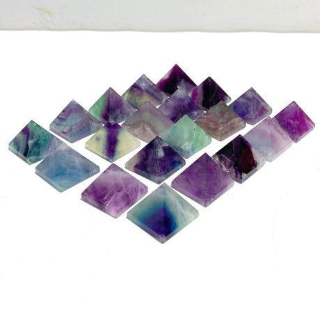 20 Pieces High Quality Rainbow Fluorite Pyramid - Wholesale Crystals