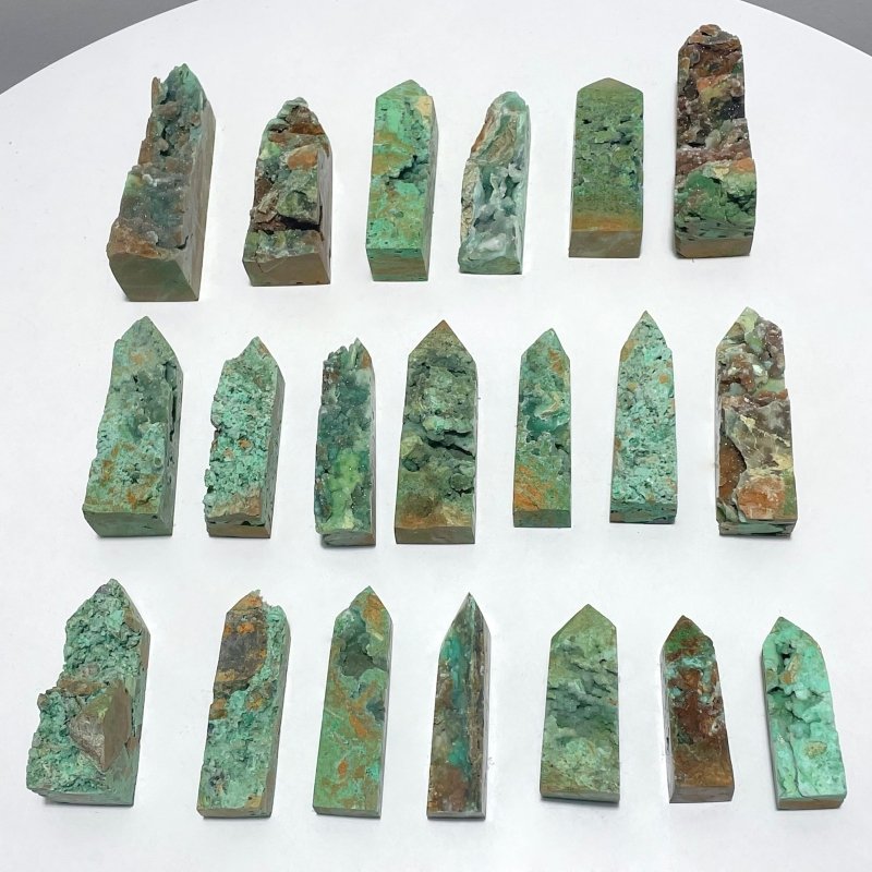 20 Pieces Indonesia Turquoise Druzy Geode Tower Points - Wholesale Crystals