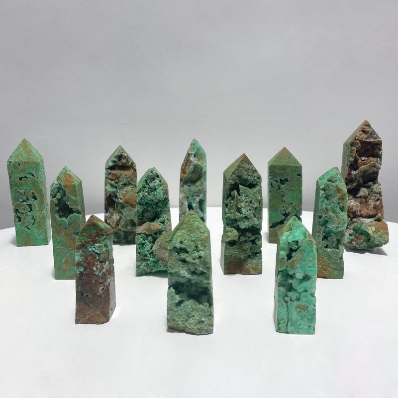 20 Pieces Indonesia Turquoise Druzy Geode Tower Points - Wholesale Crystals