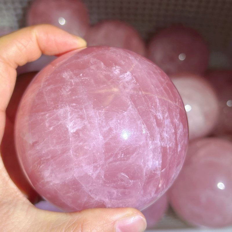 20 Pieces Madagascar Deep Pink Star Rose Quartz Spheres - Wholesale Crystals