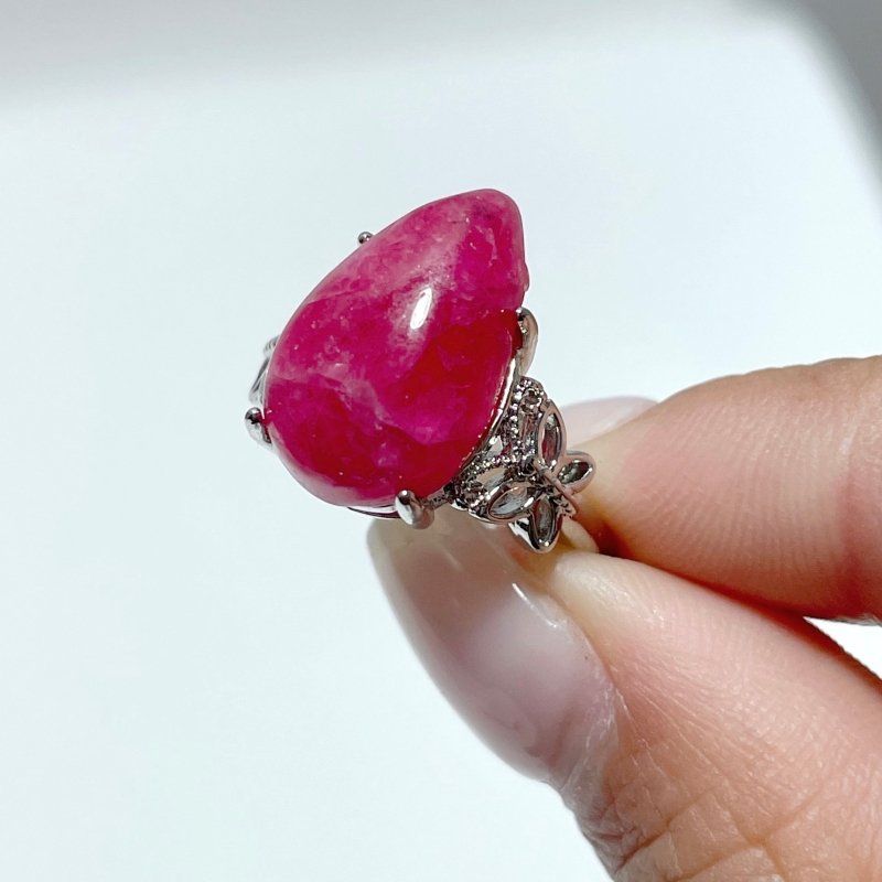 20 Pieces Pink Rhodonite Stone Different Styles Shape Ring - Wholesale Crystals