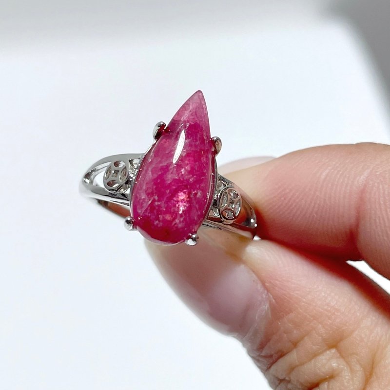 20 Pieces Pink Rhodonite Stone Different Styles Shape Ring - Wholesale Crystals