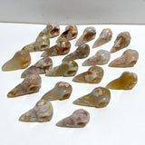 20 Pieces Sakura Flower Agate Crow Skull Carving - Wholesale Crystals