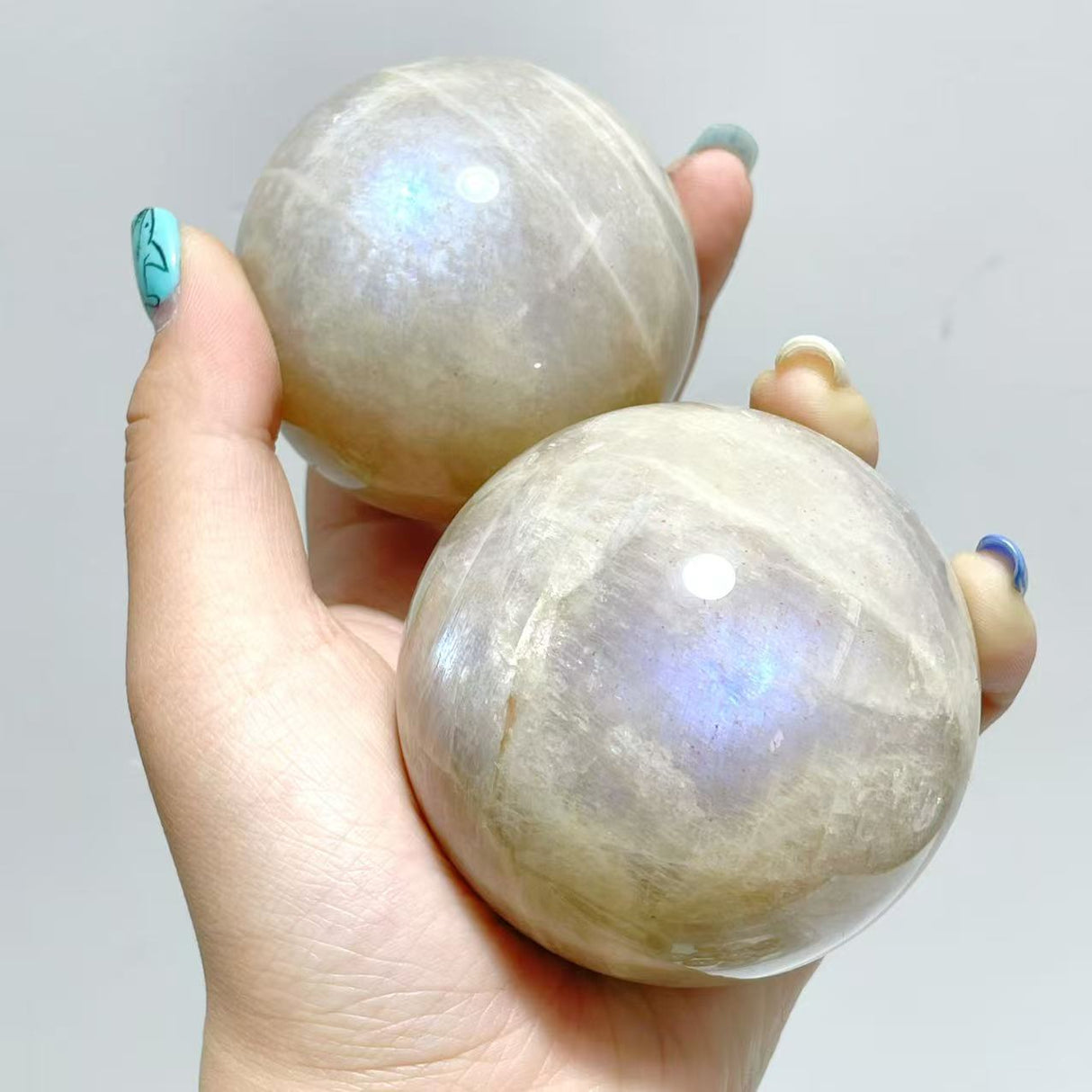 13 Pieces Blue Moonstone Spheres