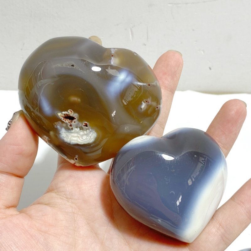 21 Pieces Black Orca Agate Heart 5 -Wholesale Crystals