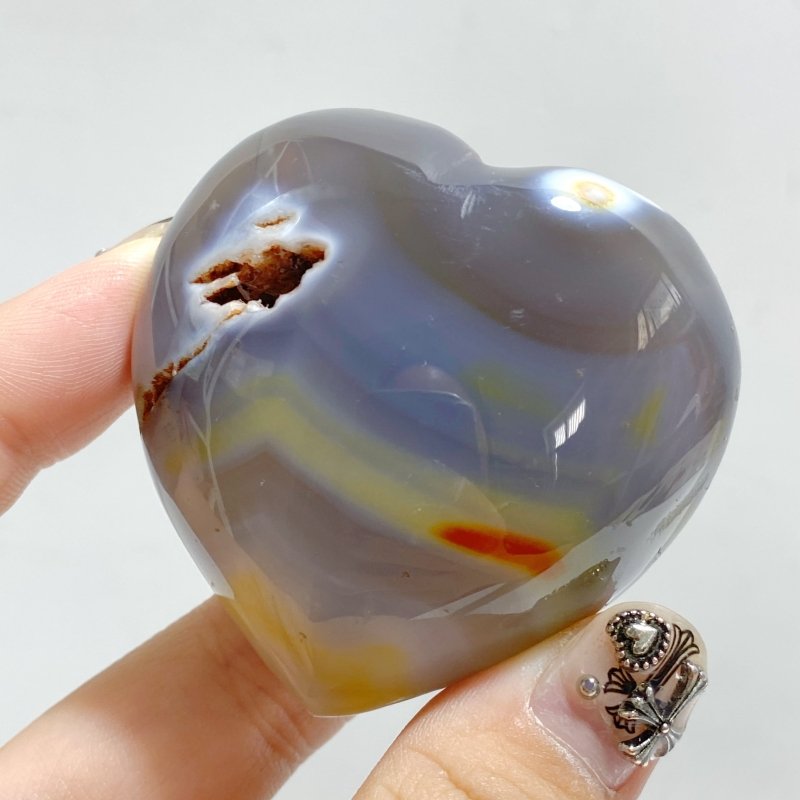 21 Pieces Black Orca Agate Heart 5 -Wholesale Crystals