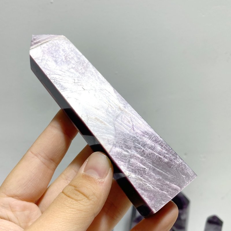21 Pieces Purple Spark Lepidolite Four - Sided Tower - Wholesale Crystals
